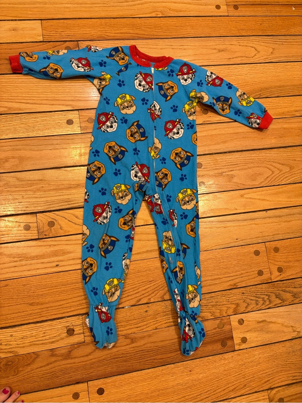 Paw Patrol Blue Kids One-Piece Footed Pajamas 5T